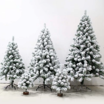 Изкуствена Коледна Елха Жилкова със Сняг - 90 см, с Подарък Лампички