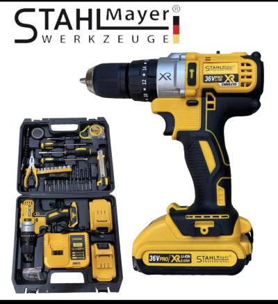 Акумулаторен ударен винтоверт Stahlmayer Xr pro. 2 батерии 36v. 52 N.M. С метален патронник